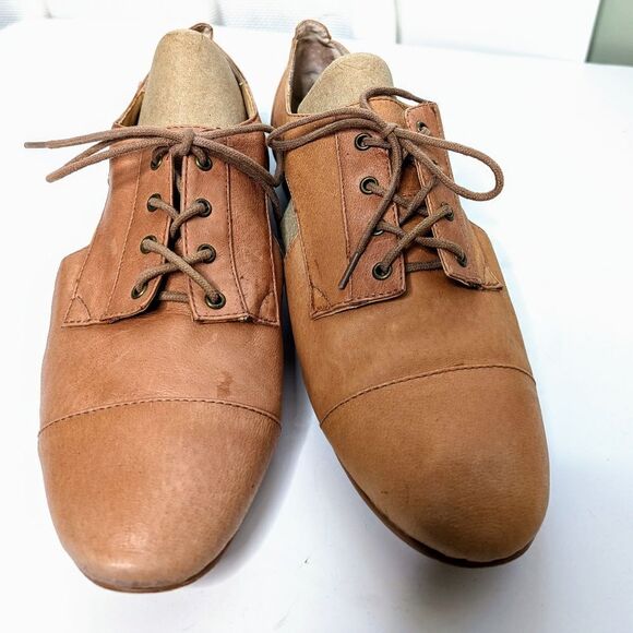 Vintage Steve Madden Lace Up Tan Leather Cut Out Sides Loafer size 10 - Picture 14 of 16